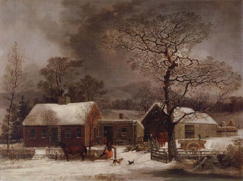 George Henry Durrie Winter Scene in New Haven,Connecticut France oil painting art